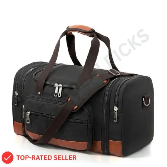 Expandable Canvas Duffle Bag Classic Travel Gym Carry On Luggage